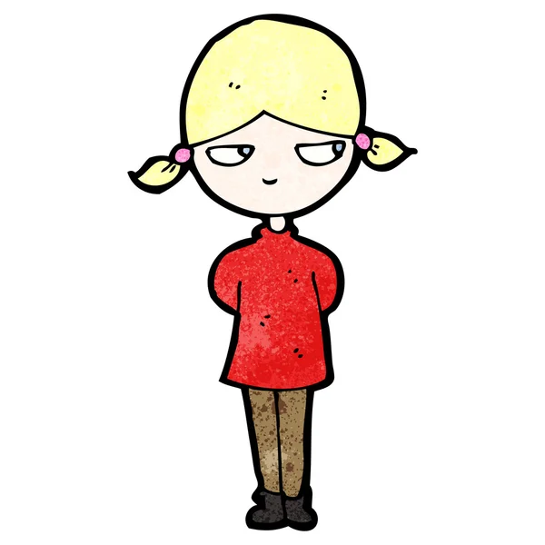 Blond meisje cartoon — Stockvector