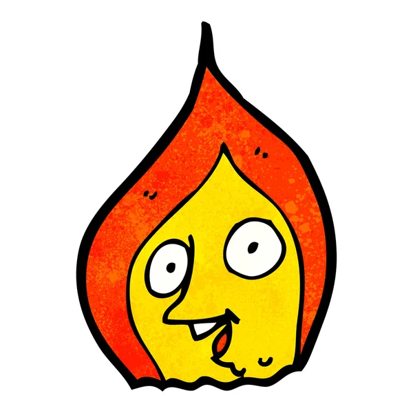 Kreslený plamen s šťastný obličej (rastrová verze) — Stockový vektor
