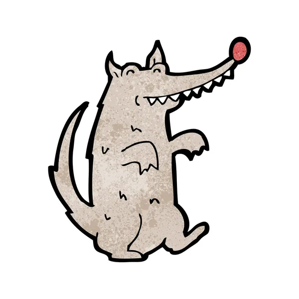 Feliz lobo de dibujos animados — Vector de stock