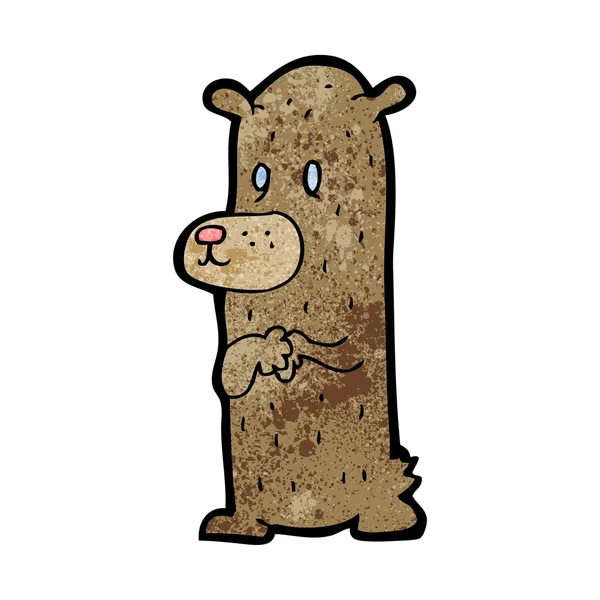 Dibujos animados pequeño oso tímido — Archivo Imágenes Vectoriales