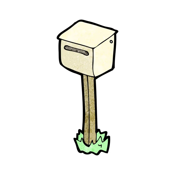 Old mailbox on post cartoon — Stock Vector