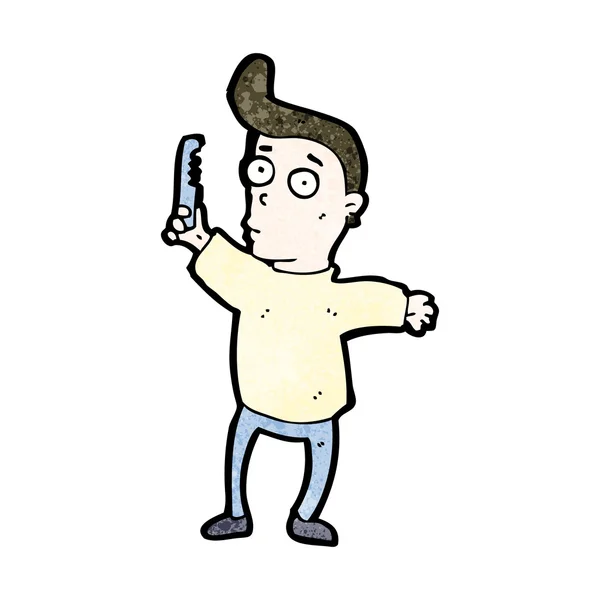 Cartoon man česání jeho vlasy — Stockový vektor