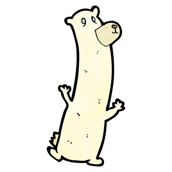 Dibujos animados de un oso polar flaco — Vector de stock