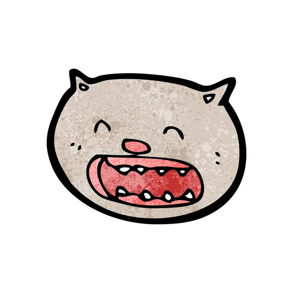 Yowling kočičí tvář kreslený — Stockový vektor