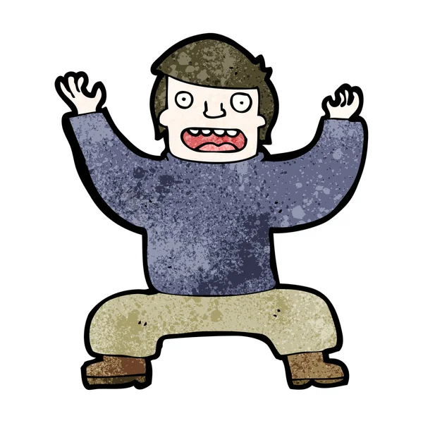 Cartoon squatting man — Stock Vector
