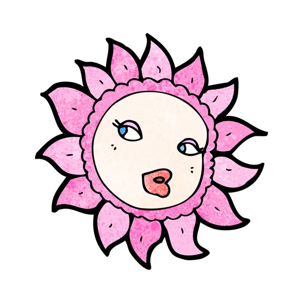 Rosa blomma karaktär — Stock vektor