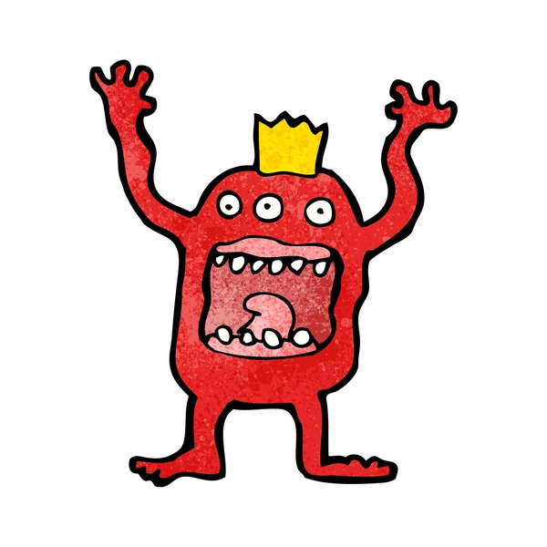 Animowany fantasy czerwony potwór lub obcych — Wektor stockowy