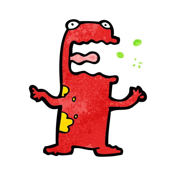Fantasy-Karikatur eines roten Monsters oder Aliens — Stockvektor