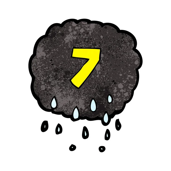 Caricatura raincloud número siete — Vector de stock