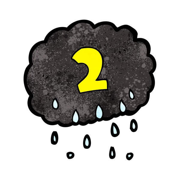 Κινουμένων σχεδίων raincloud νούμερο δύο — Διανυσματικό Αρχείο