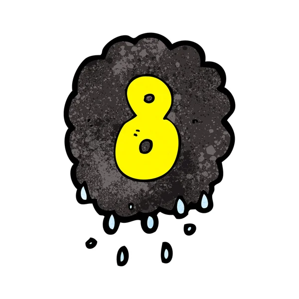 Cartoon raincloud numero otto — Vettoriale Stock