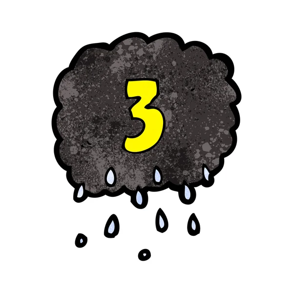 Kreskówka raincloud numer trzy — Wektor stockowy
