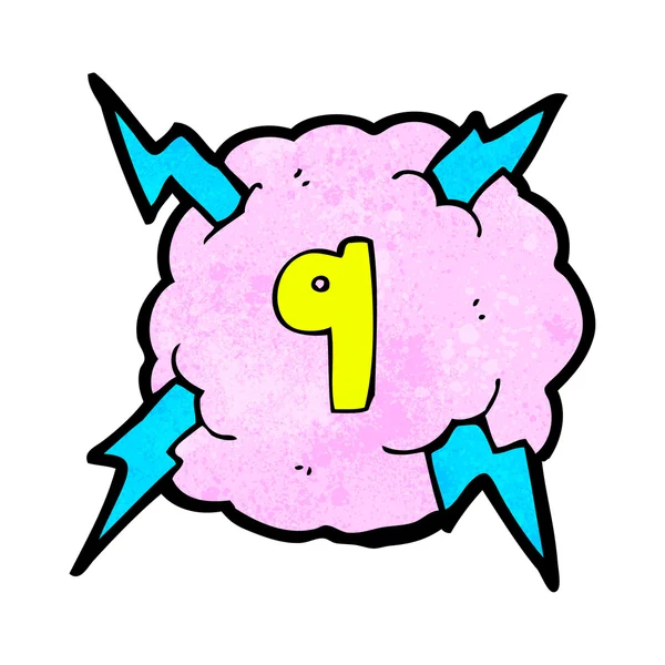Desenhos animados em nuvem número 9 — Vetor de Stock