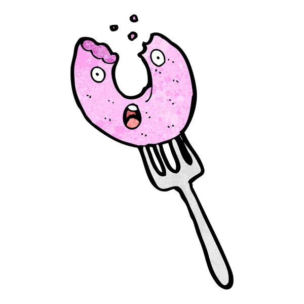 Desenhos animados mordido personagem donut — Vetor de Stock
