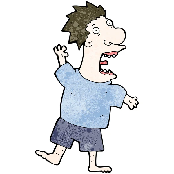Homme hurlant dessin animé — Image vectorielle