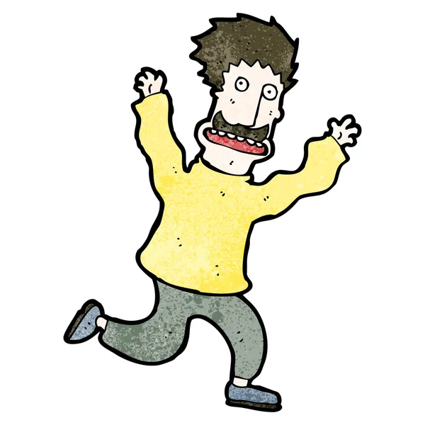 Terrified man running away cartoon — Stock Vector