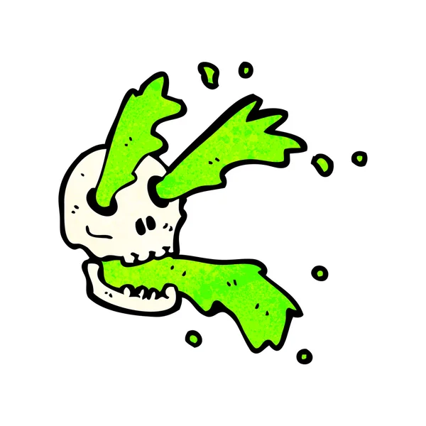 Cartoon gross slime explosion skull — Stock Vector