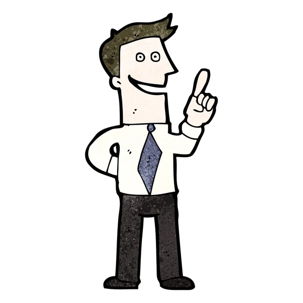 Man with pointing finger cartoon — Stock Vector