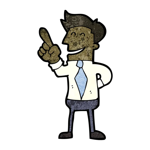 Man met wijzende vinger cartoon — Stockvector