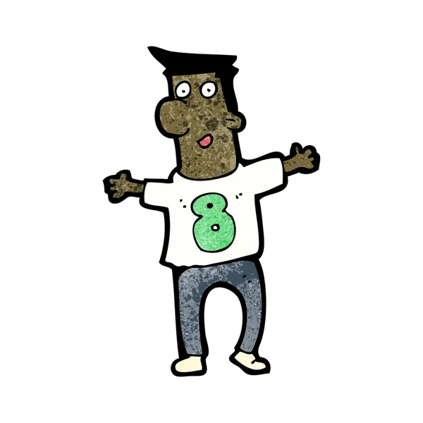 Cartoon man in nummer 8 shirt — Stockvector