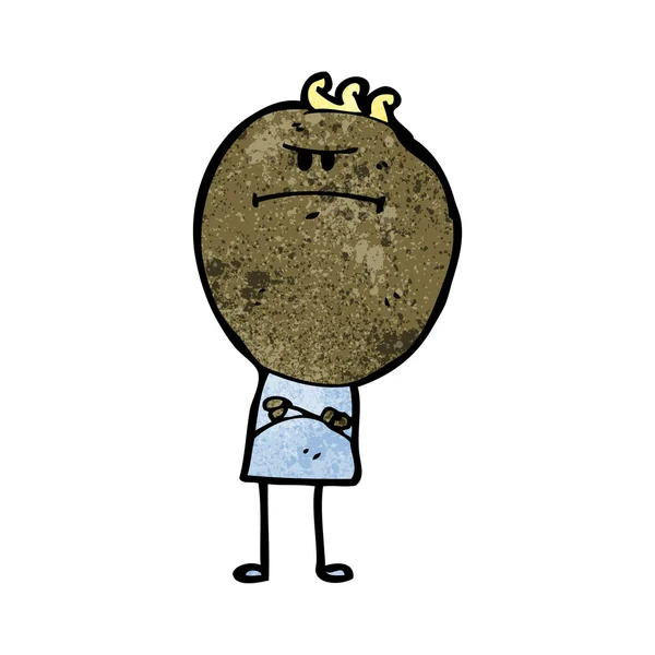 Cartoon grumpy doodle man — Stock Vector