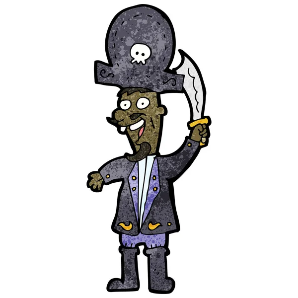 Cartoon Piratenkapitän mit Besteck — Stockvektor