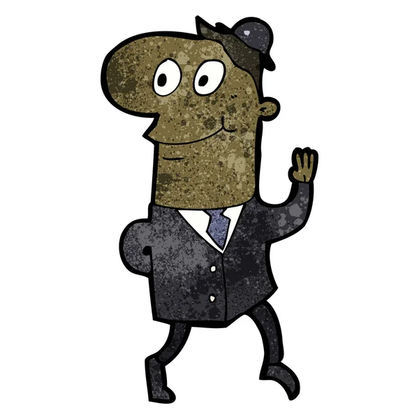 Hombre de dibujos animados caminando al trabajo — Vector de stock