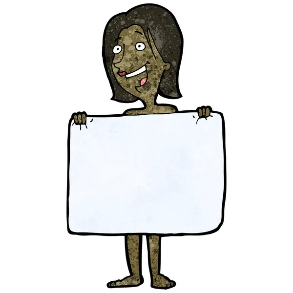 Kobieta, chowając się za ręcznik kreskówka — Wektor stockowy