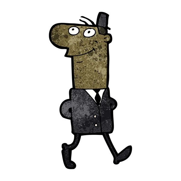 Hombre de dibujos animados caminando al trabajo — Archivo Imágenes Vectoriales