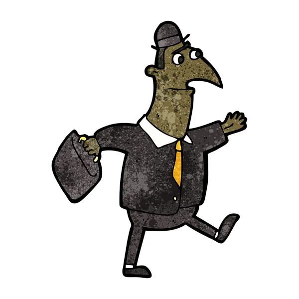 Cartoon man lopen om te werken — Stockvector