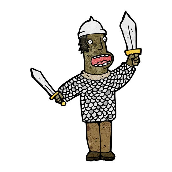 Medieval soldier cartoon — Stock Vector