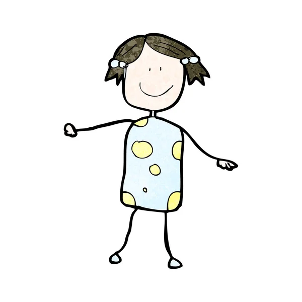 Dibujo de niña de niña — Archivo Imágenes Vectoriales