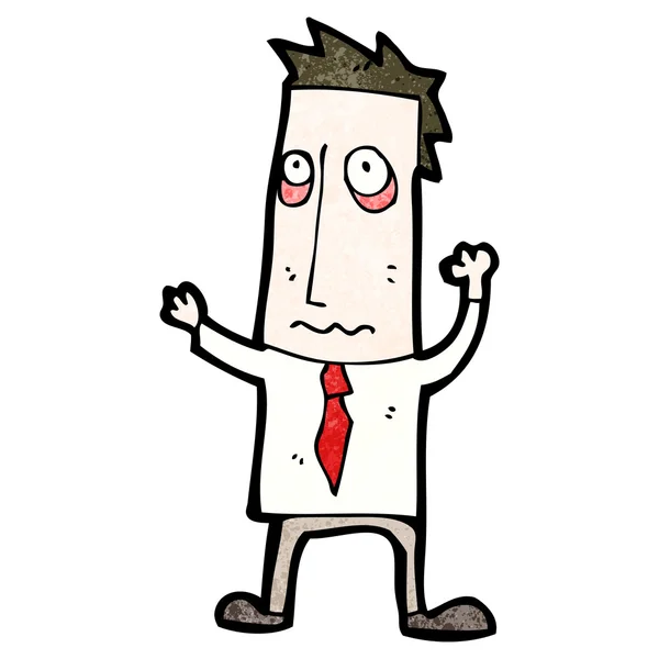 Stressato uomo d'affari cartone animato — Vettoriale Stock