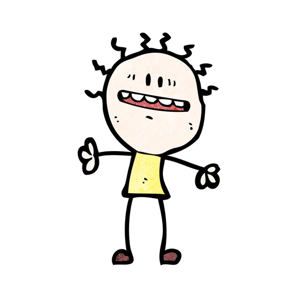 Cartoon glada doodle person — Stock vektor