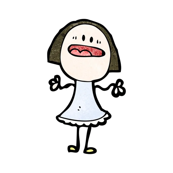Fumetto doodle donna parlando — Vettoriale Stock