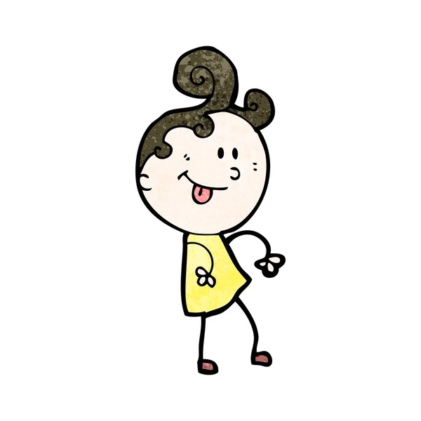 Cartoon ditsy dansende meisje — Stockvector