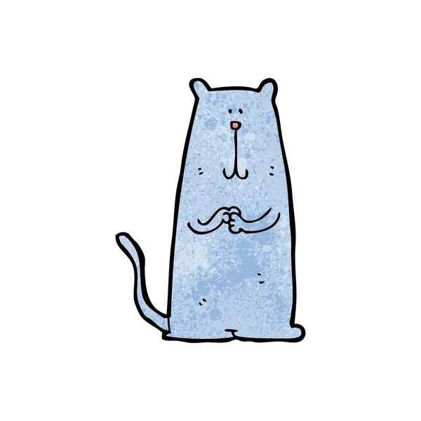 Cartoon happy blue cat — Stok Vektör