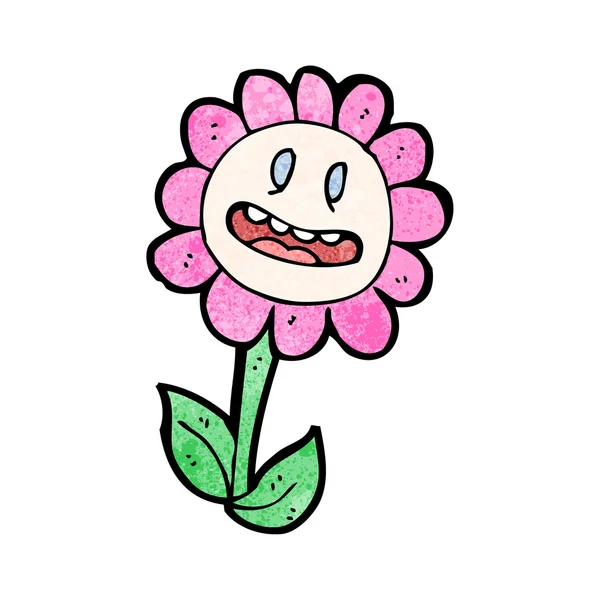 Happy retro flower cartoon — Stock Vector