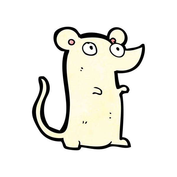Tecknad lite vit mus — Stock vektor
