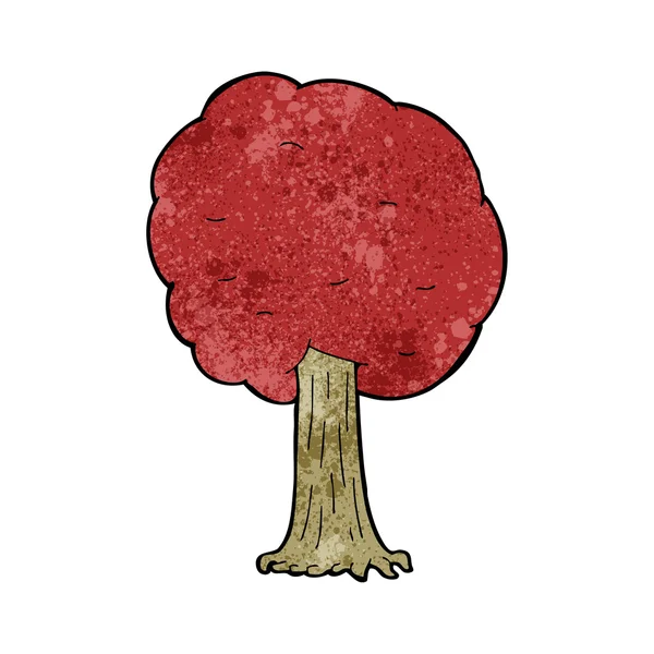 Γελοιογραφία κόκκινο δέντρο — Διανυσματικό Αρχείο