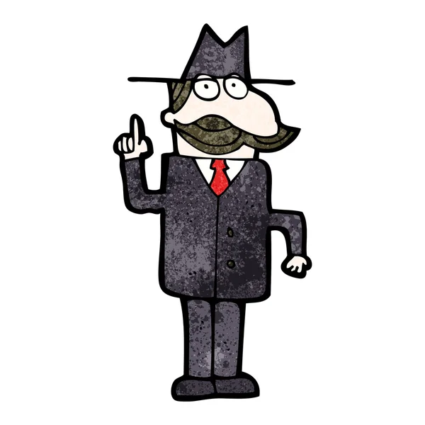 Cartoon detective man — Stockvector