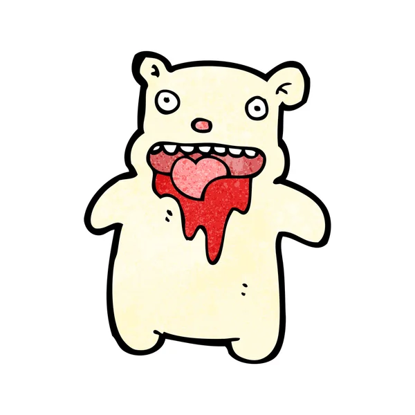 Gross little polar bear cartoon — Stock Vector