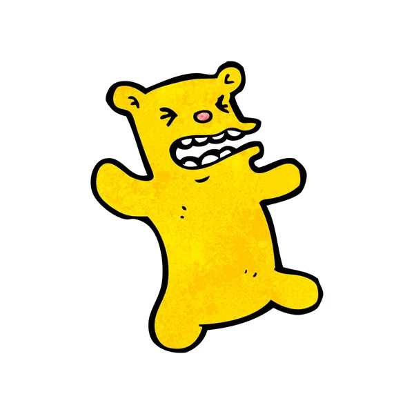 Peluche enojado oso de dibujos animados — Vector de stock