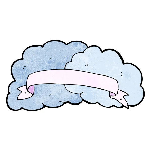 Nuvem dos desenhos animados com banner de rolagem —  Vetores de Stock