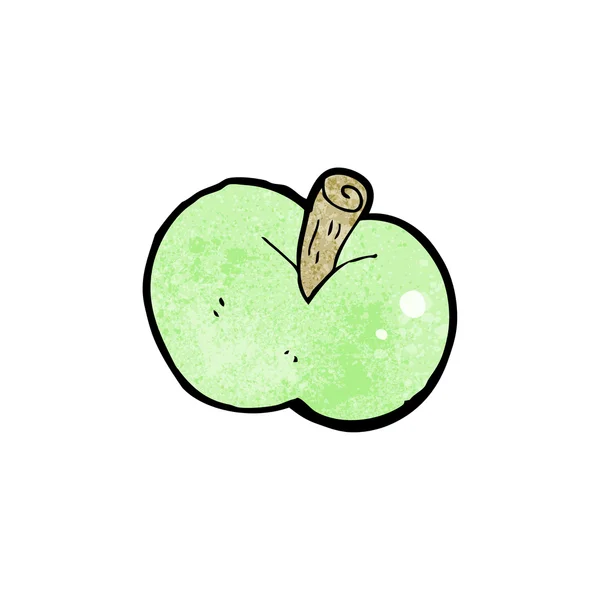 Glänzend grüner Apfel Cartoon — Stockvektor