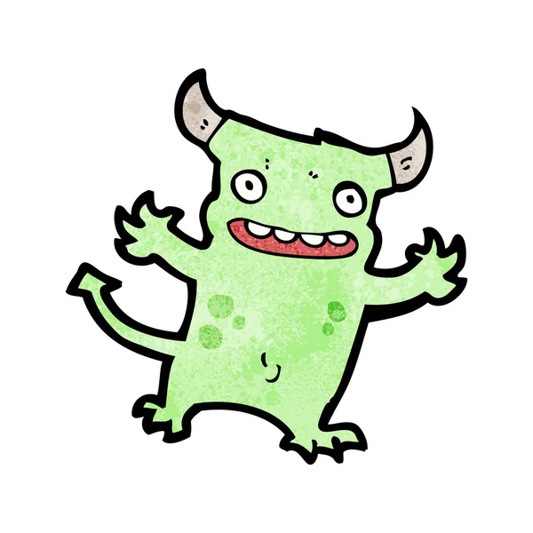 Gelukkig weinig cartoon monster — Stockvector