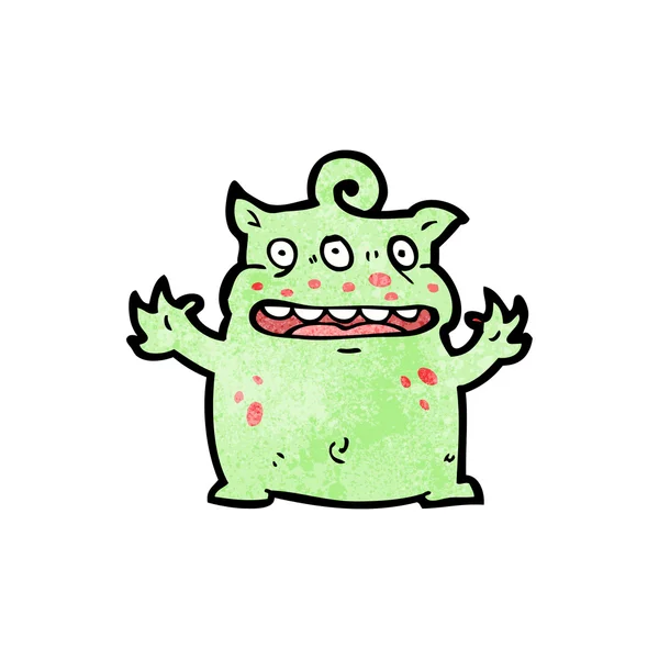 Cartone animato amichevole piccolo alieno — Vettoriale Stock