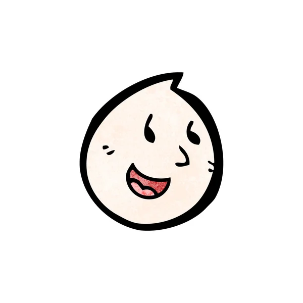 Gelukkig emoticon gezicht cartoon — Stockvector