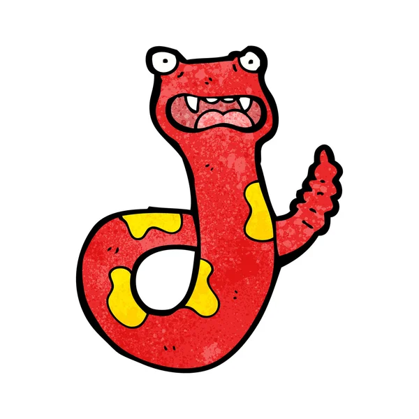 Shocked dibujos animados serpiente venenosa — Vector de stock