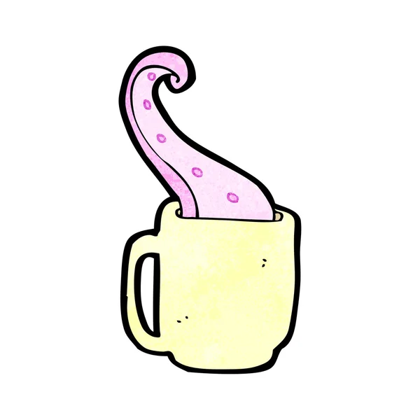 Tentacle mug cartoon — Stock Vector